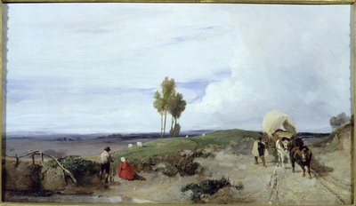 A Ford on the Road from Boulogne to Paris, Looking Towards St. Omer, c.1824 by Richard Parkes Bonington